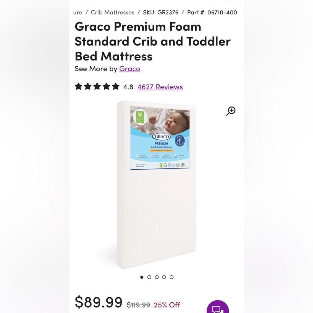 Graco Premium Foam Standard Crib and Toddler Bed Mattress